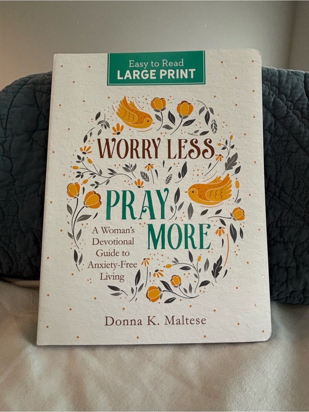 Worry Less Pray More Devotional Large Print Book Donna Maltese NEW